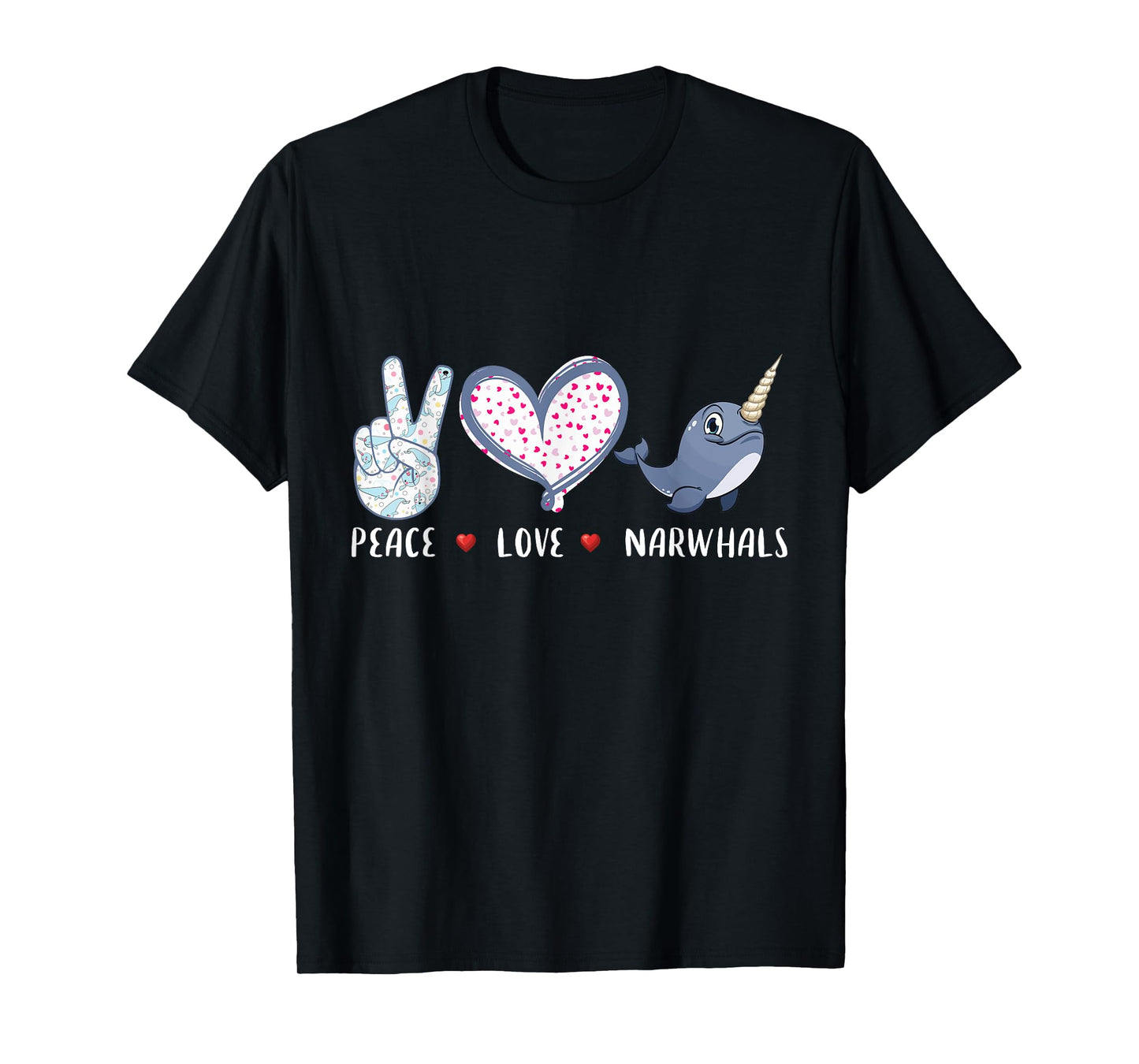 Peace love Narwhals gifts for girls boys kids women men T-Shirt