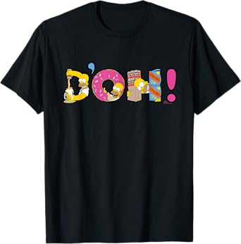 The Simpsons Homer Simpson Beer and Donuts Letters D’OH! T-Shirt