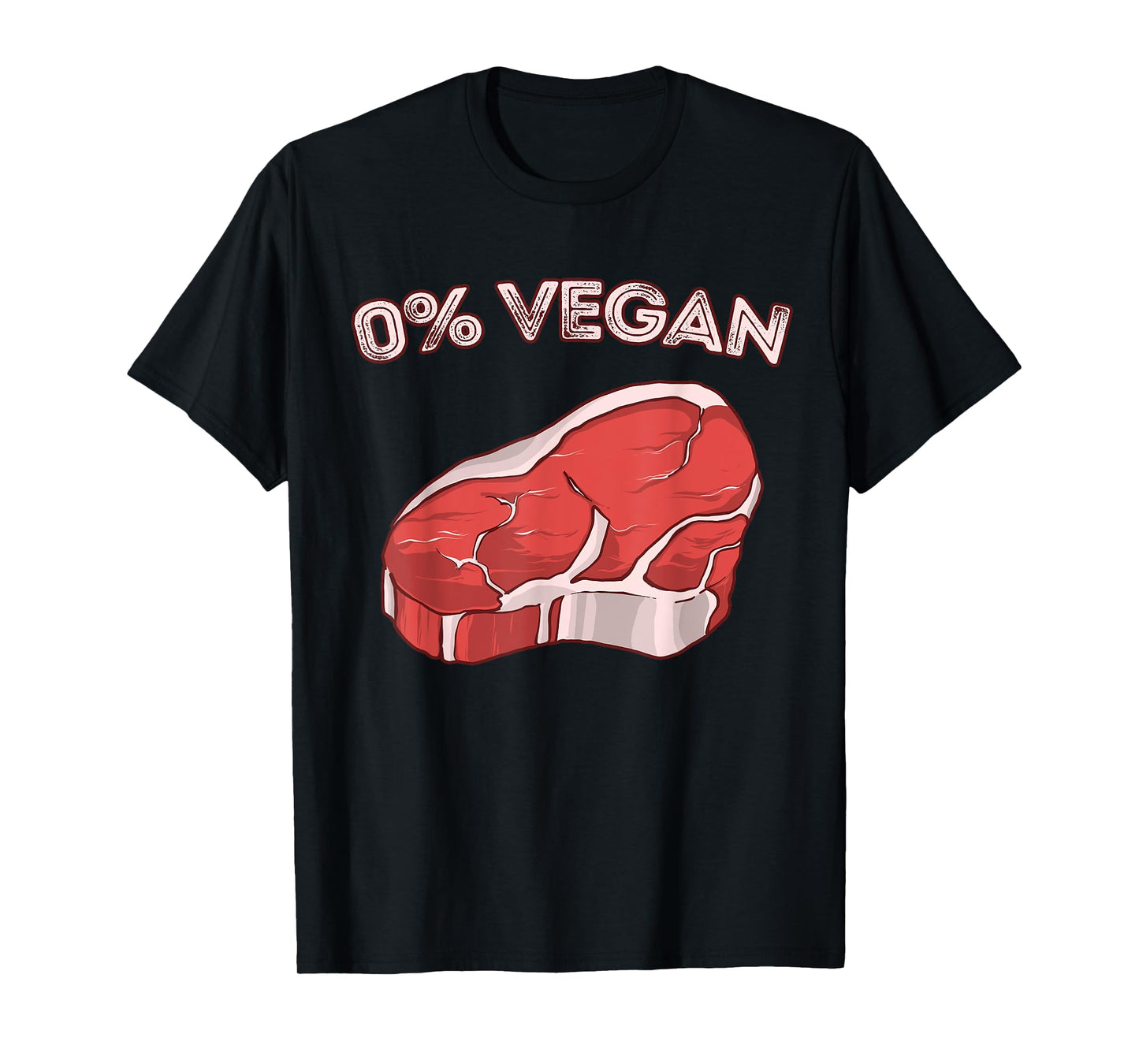 Zero Percent Vegan BBQ Meat Steak Graphic Meat Eater T-Shirt