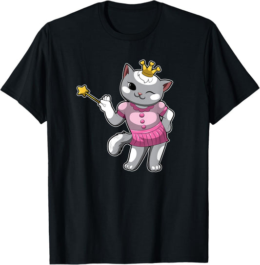 Cat With Crown And Wand - Princess Costume - Animals T-Shirt