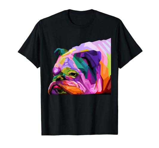 English British Bulldog Pop Art Portrait for Dog Owners T-Shirt