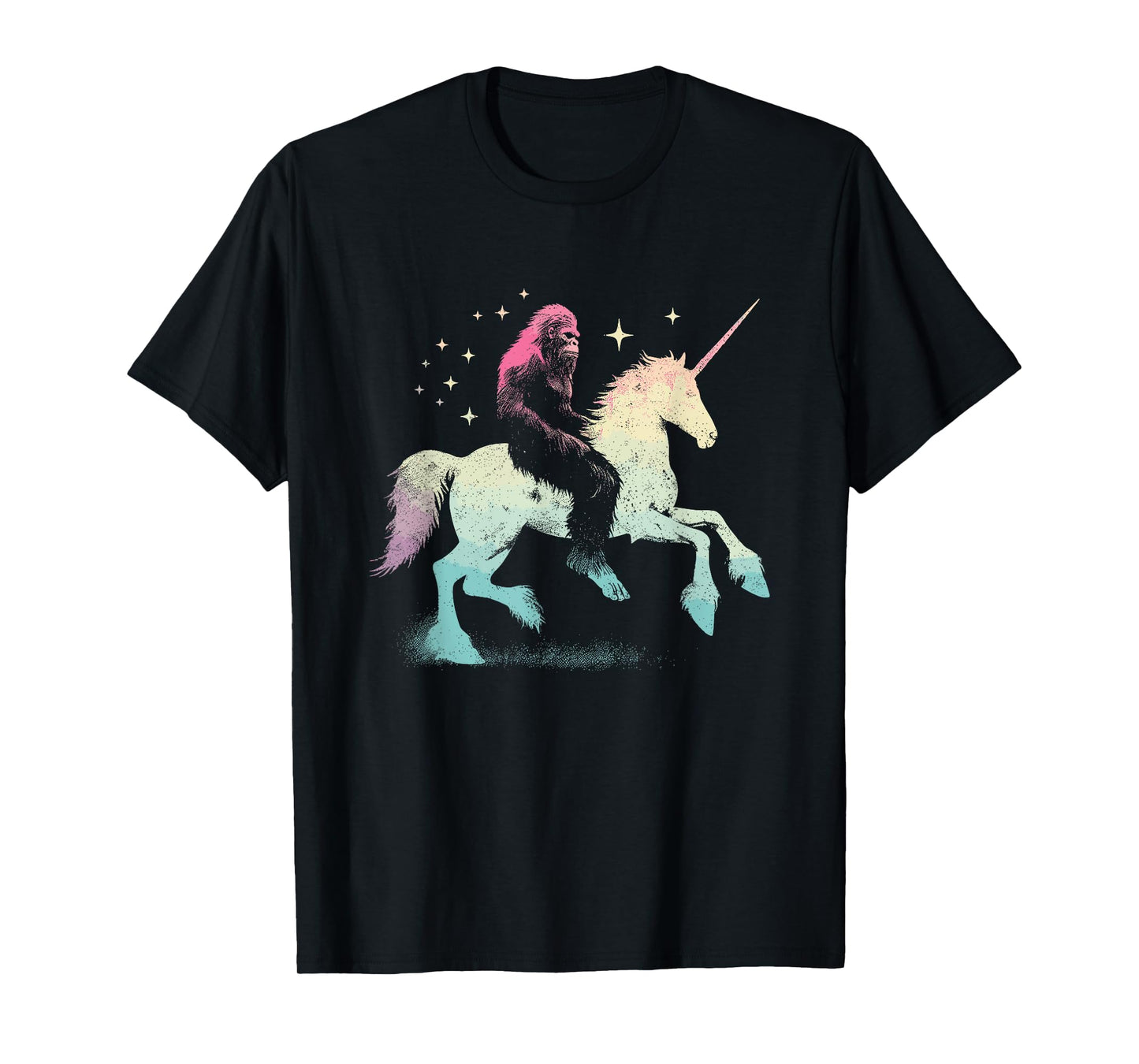 Bigfoot Riding A Unicorn - Funny Graphic Sasquatch Lover T-Shirt