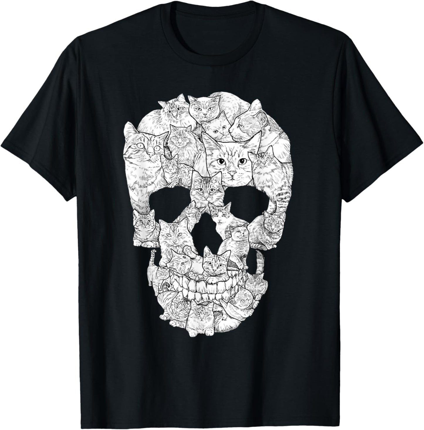 Cat Skull T-Shirt - Kitty Skeleton Halloween Costume Idea T-Shirt