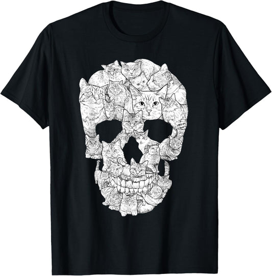 Cat Skull T-Shirt - Kitty Skeleton Halloween Costume Idea T-Shirt