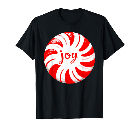 Peppermint Candy Cane Joy Merry Christmas Xmas Party Tee T-Shirt
