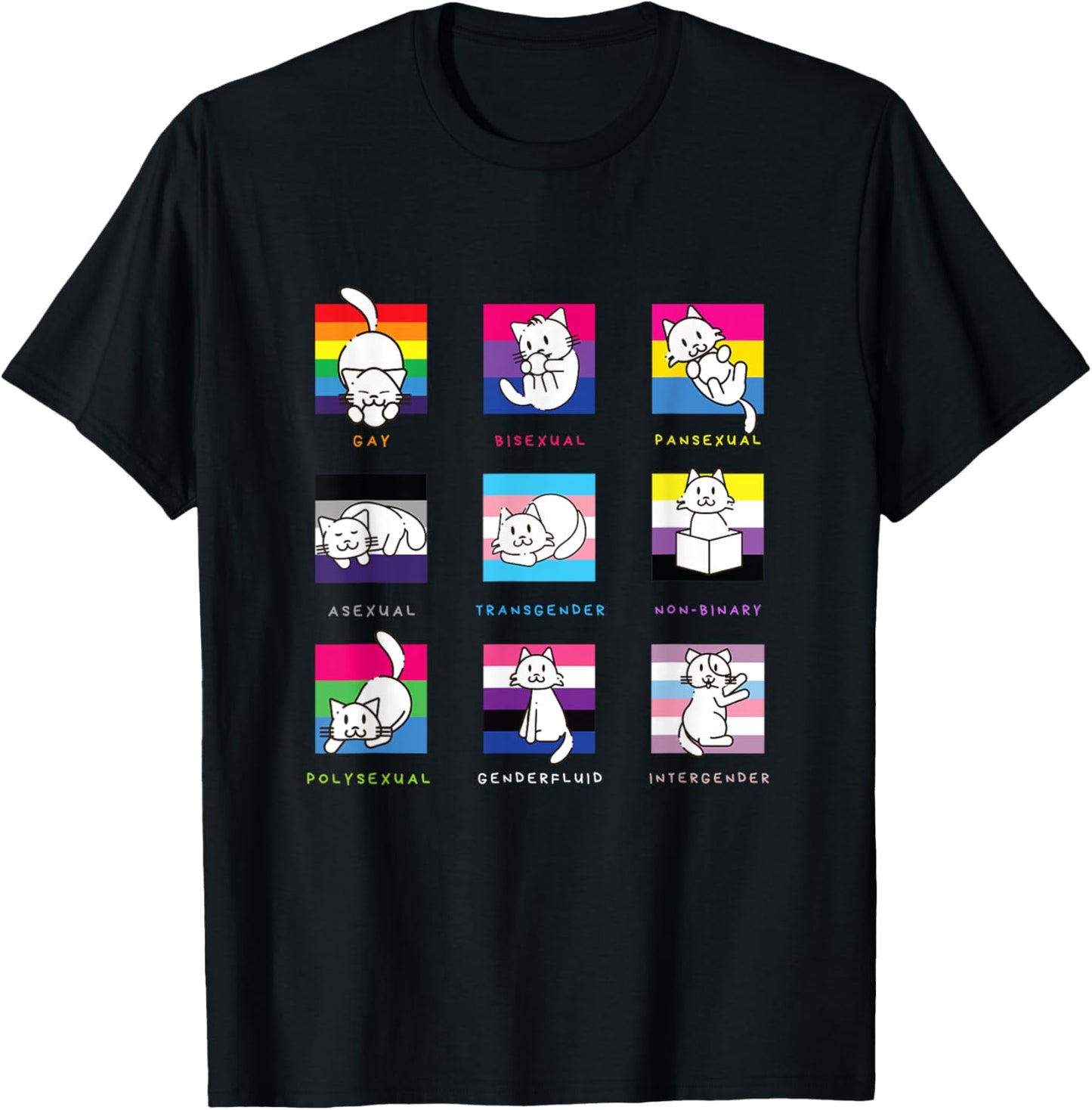 Kitten Purride Cat LGBTQ Flag Gay Pride Ally Gay Rainbow Cat T-Shirt