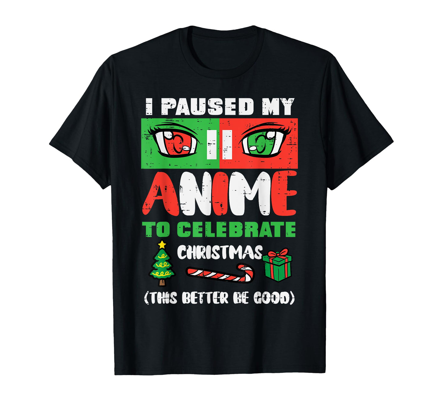 Paused Anime Celebrate Christmas Xmas Men Boys Kids Women T-Shirt