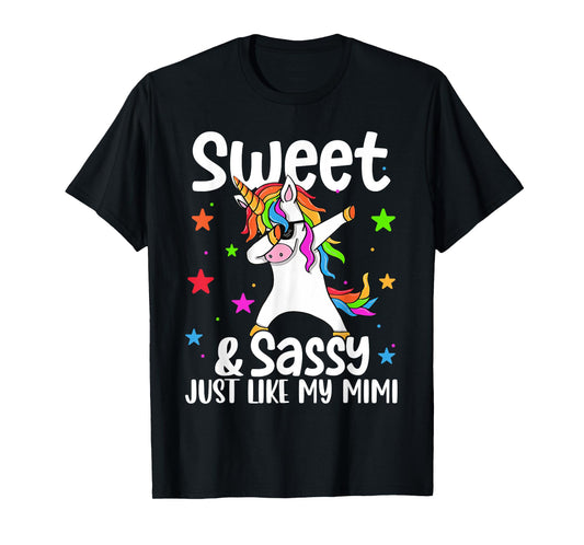 Sassy Like My Mimi Dabbing Unicorn Cute Grandma T-Shirt