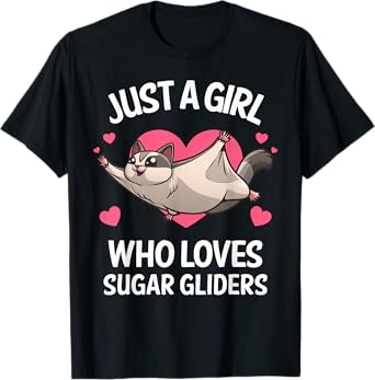 Funny Sugar Glider Design For Girls Women Gliding Animal T-Shirt