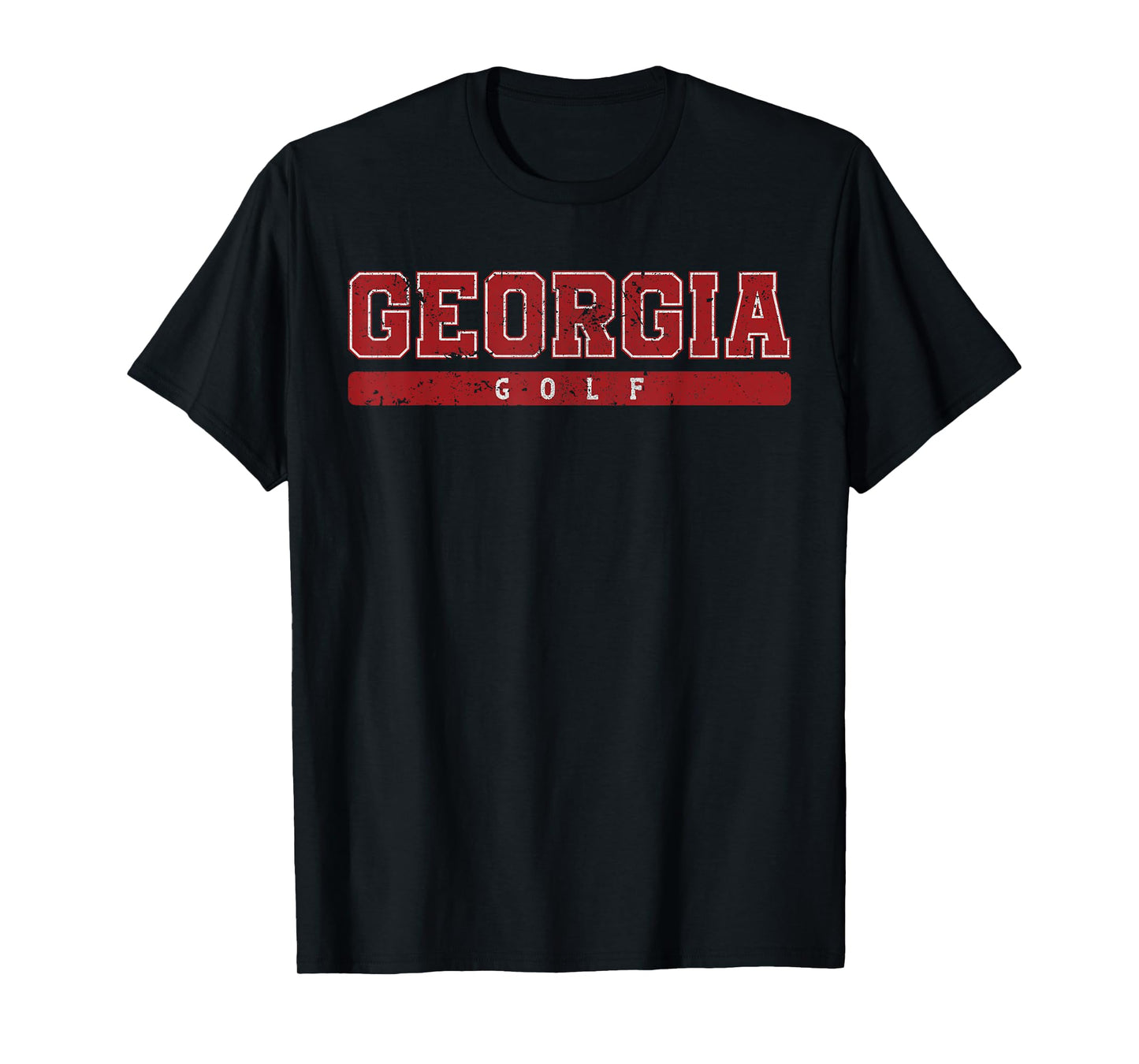 Georgia Golf Red Vintage Text T-Shirt