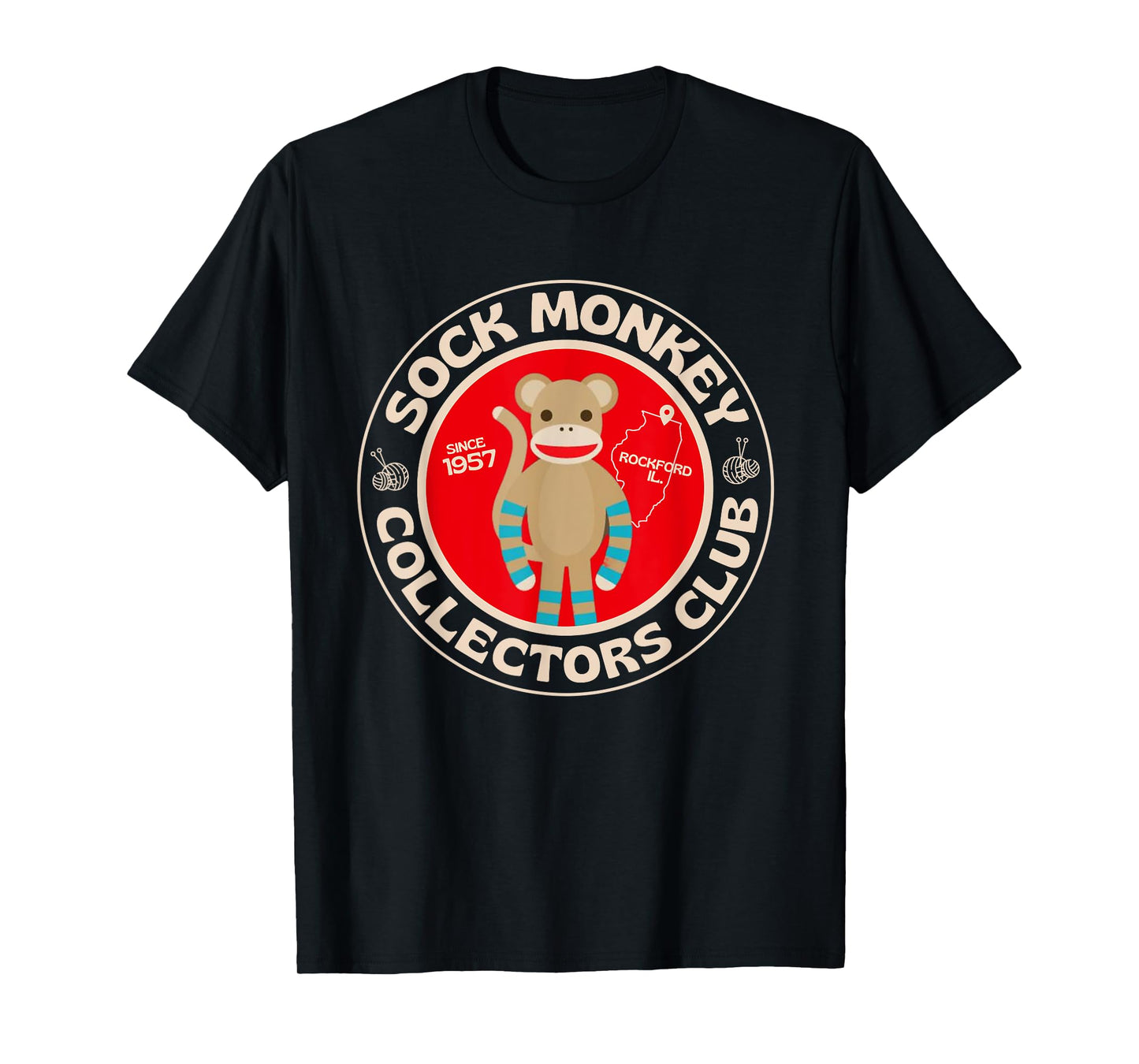 Sock Monkey Collectors Club Est 1957 Rockford Nostalgic T-Shirt