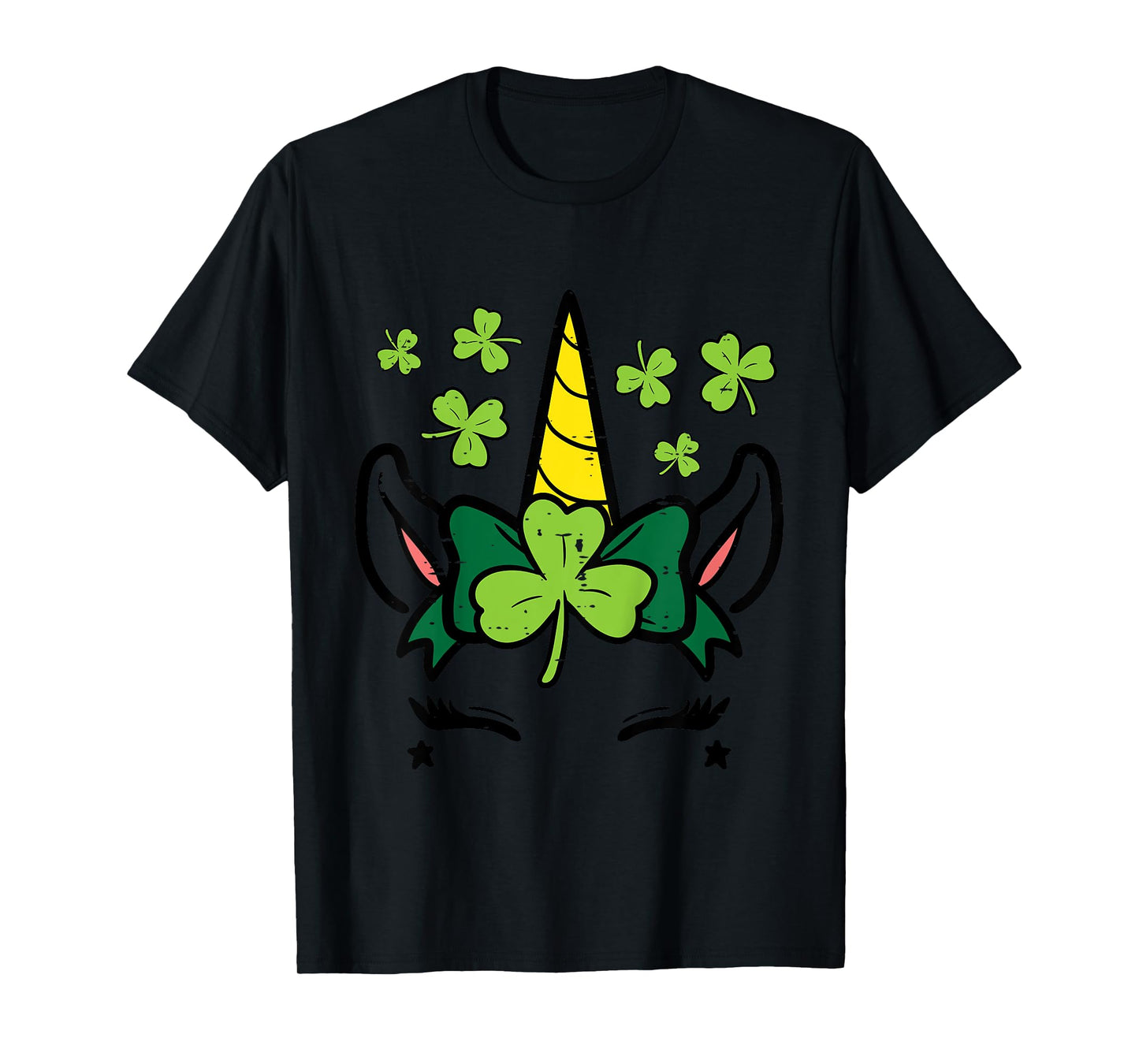Kids St Patricks Day Unicorn Face Saint Pattys Girls Kids Toddler T-Shirt