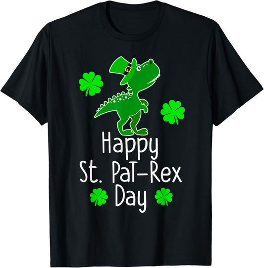 St Patrick's HAPPY ST PAT-REX DAY T-Rex Dinosaur Funny Boys T-Shirt
