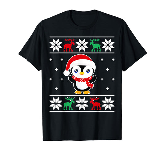 Christmas Penguin Funny Classic Ugly Sweater Girl Boy Kids T-Shirt