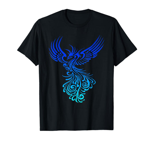 Artistic Phoenix Yellow Blue Aqua Blend T-Shirt