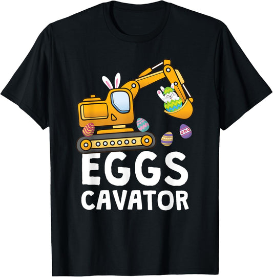 Easter Bunny Excavator Kids Girls Boys Funny Eggs Cavator T-Shirt