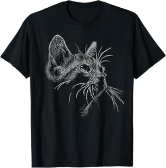 Cute Cat scribble art sketch for kitten lover Kitty cats Men Women Kids T-Shirt