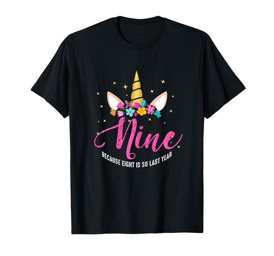 9 Years Old Birthday Girl Gifts Unicorn 9th Birthday T-Shirt