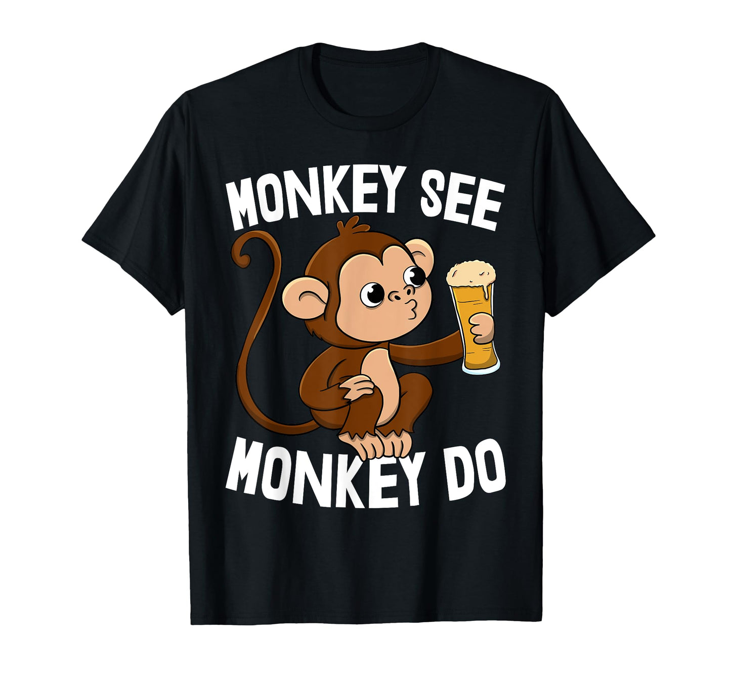 Monkey See Monkey Do Funny Toddler Monkey Drinking T-Shirt