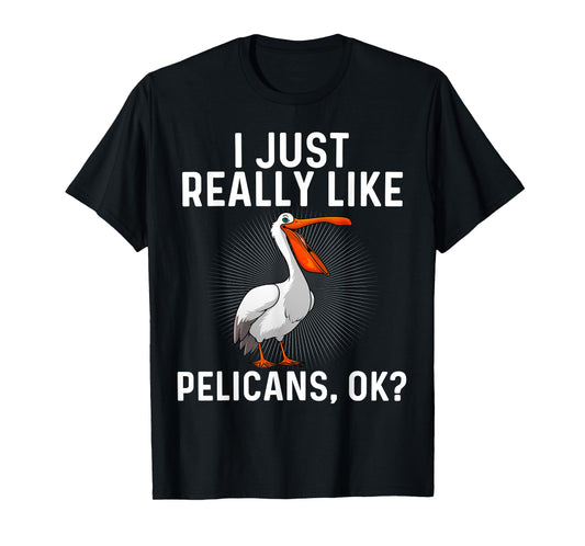 Funny Pelican Art For Men Women Ornithology Pelican Lover T-Shirt