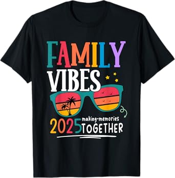 Family Vacation 2025 Beach Matching Summer Family Vibes T-Shirt for Men Women Kids