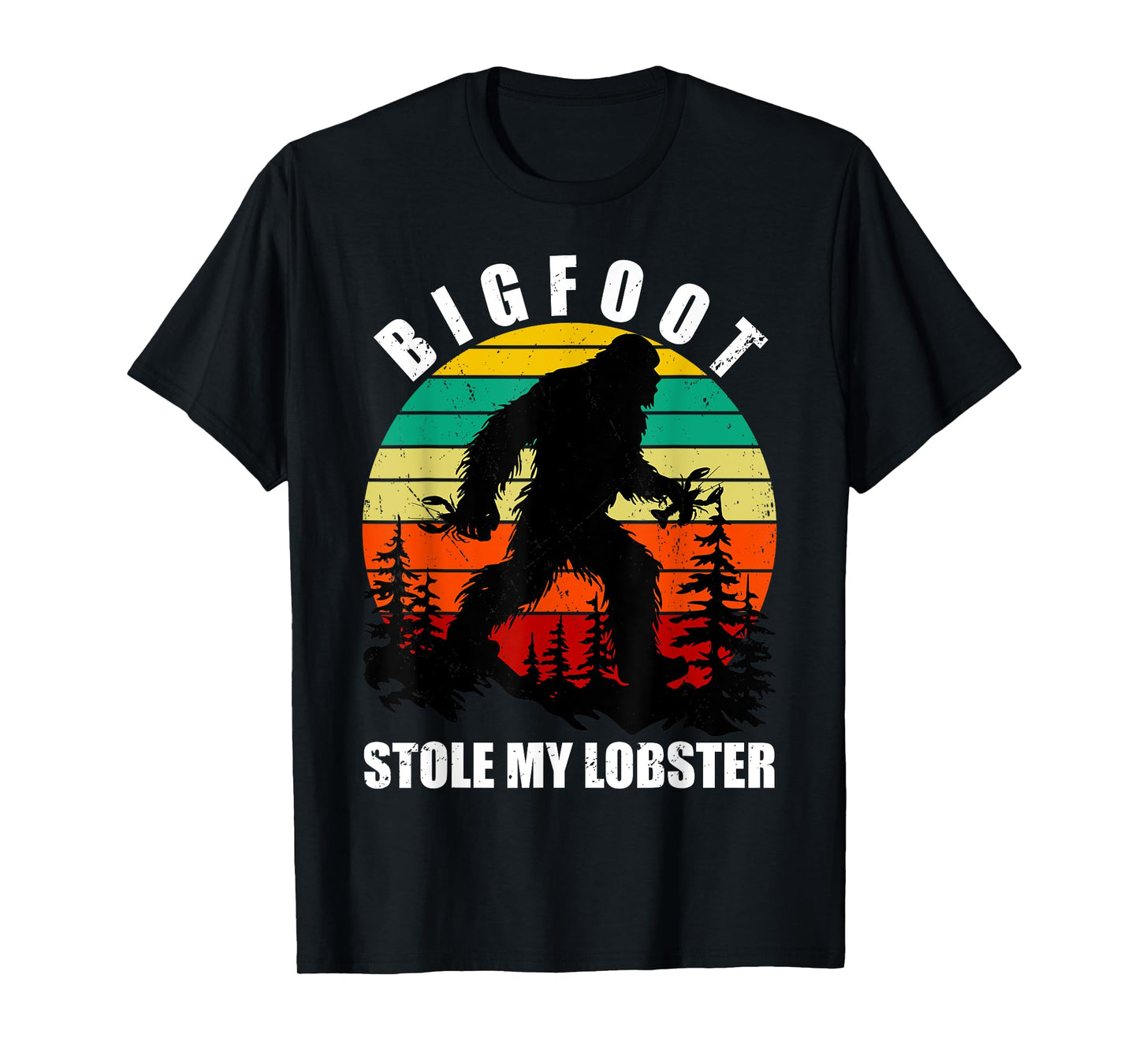 Funny Maine State Bigfoot Stole My Lobster Sc-Fi Sasquatch T-Shirt