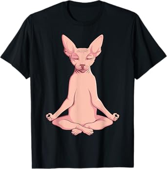 Sphynx Cat Yoga Meditation Breeder Hairless Pet Lover T-Shirt