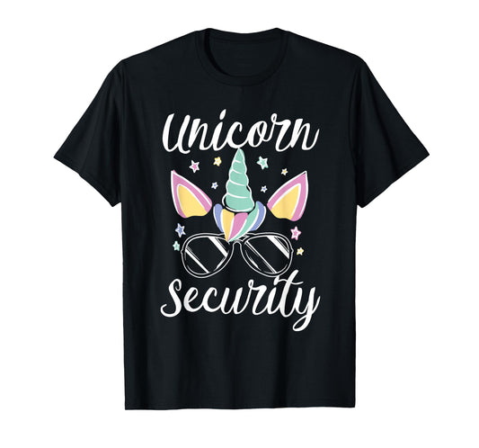 Unicorn Security Halloween Dad Mom Daughers Adult Costume T-Shirt