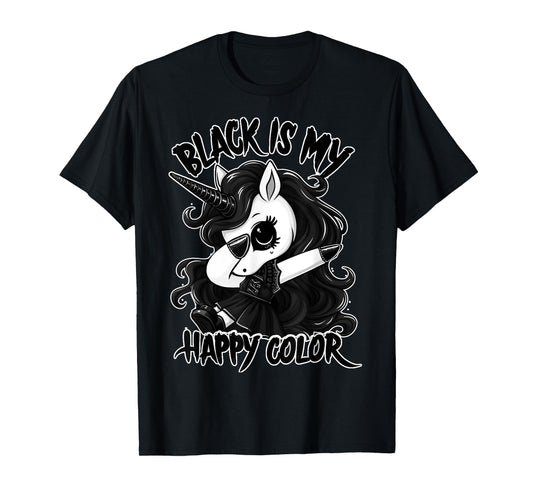 Gothic Unicorn Dabbing - Black is my lucky colour T-Shirt
