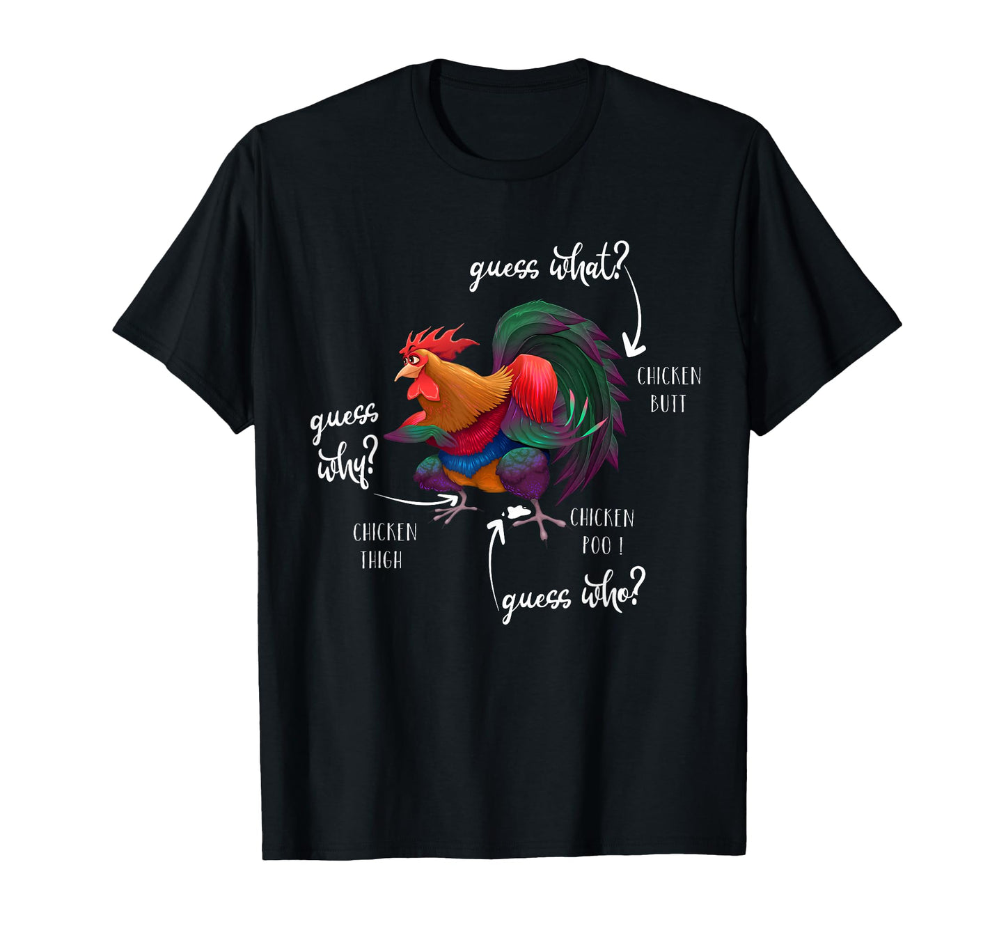 Guess What Chicken Butt Guess Why Chicke Thigh Guess Who Poo T-Shirt