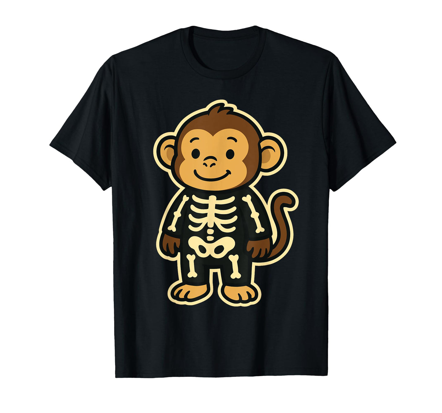 Funny Monkey Skeleton Costume for Kids Boys Girls Halloween T-Shirt