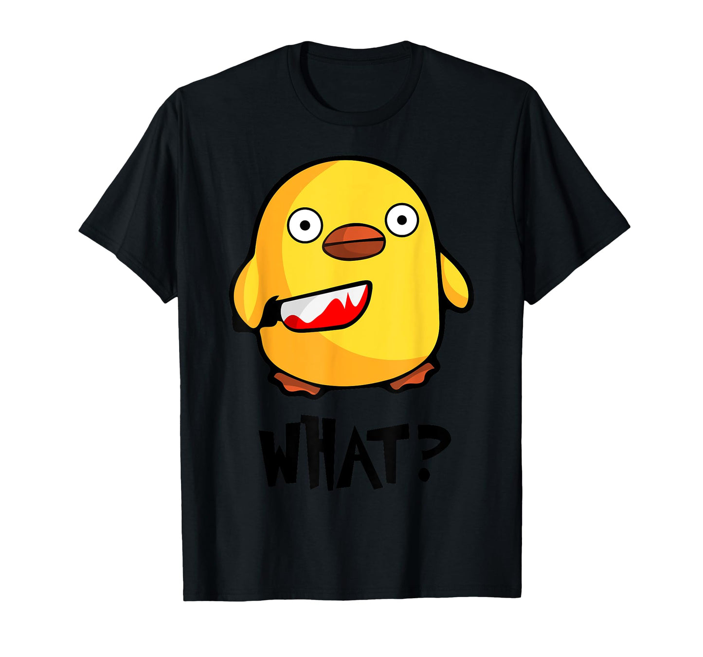 Chicken What? Funny Cute baby chick with knife T-Shirt
