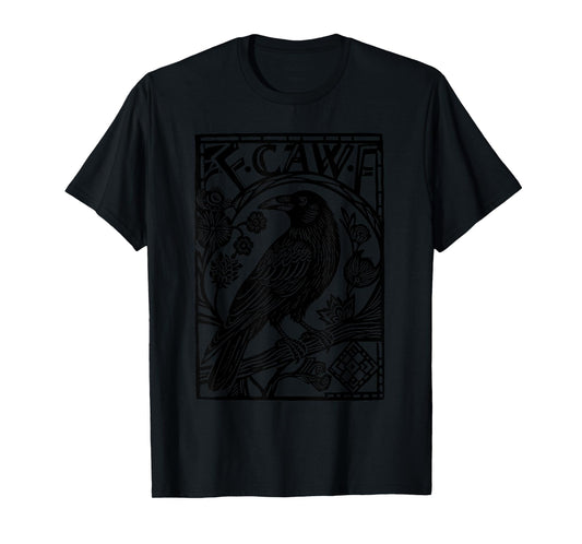 Retro F-Caw-F Black Crow Funny Black Bird Saying Meme Dark T-Shirt
