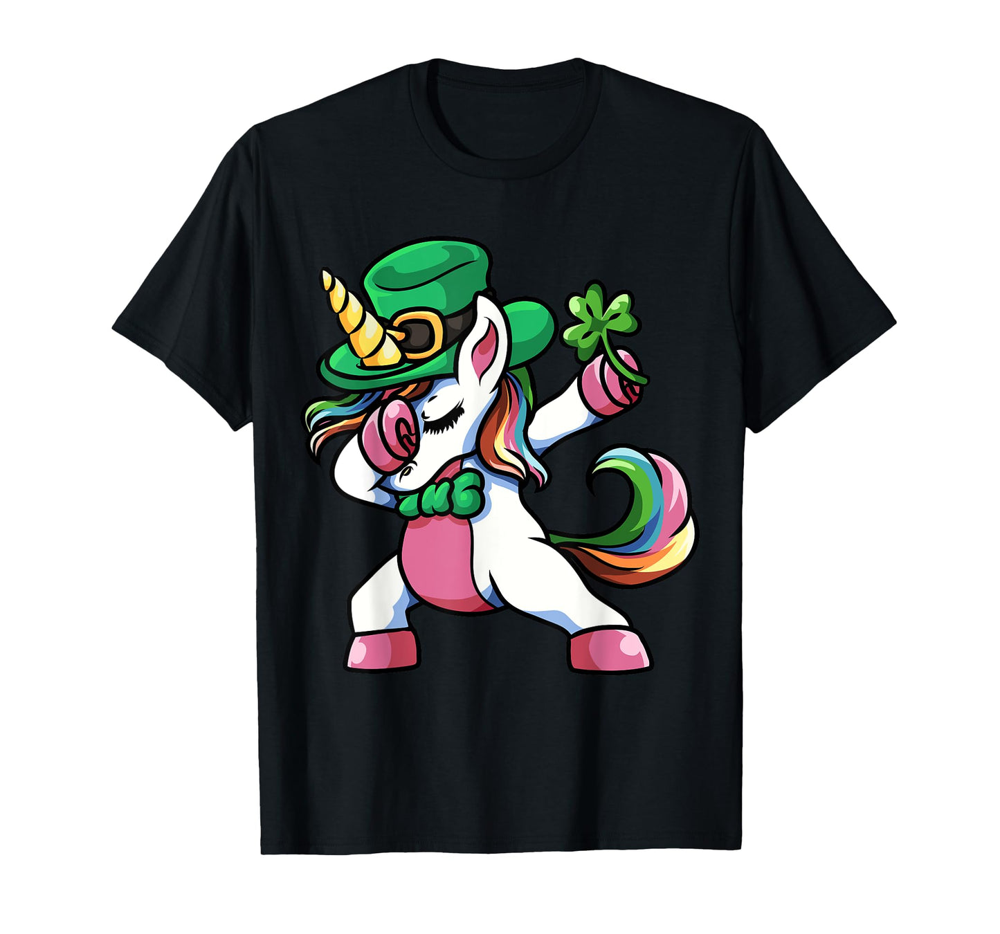 St Patricks Day Dabbing Unicorn Lepricorn Shirt Irish Girls. T-Shirt
