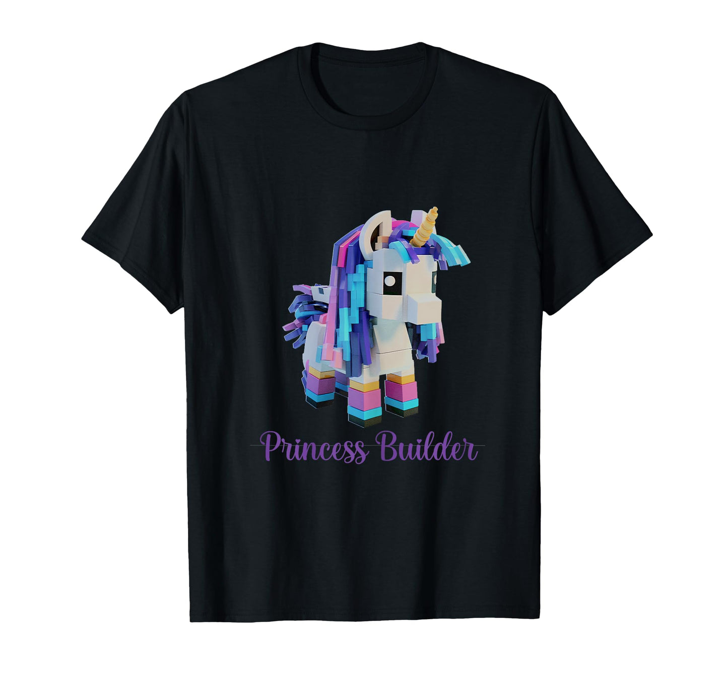 Unicorn Building Blocks Bricks Girl Birthday Gift T-Shirt