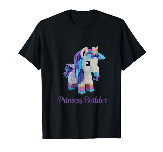 Unicorn Building Blocks Bricks Girl Birthday Gift T-Shirt