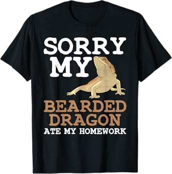 Funny Bearded Dragon Art For Kids Boys Girls Beardie Lover T-Shirt