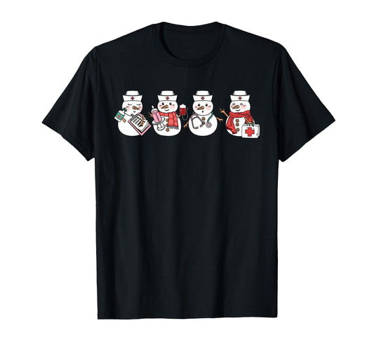 Nurse Snowman Squad Nursing RN Registered Funny Christmas T-Shirt