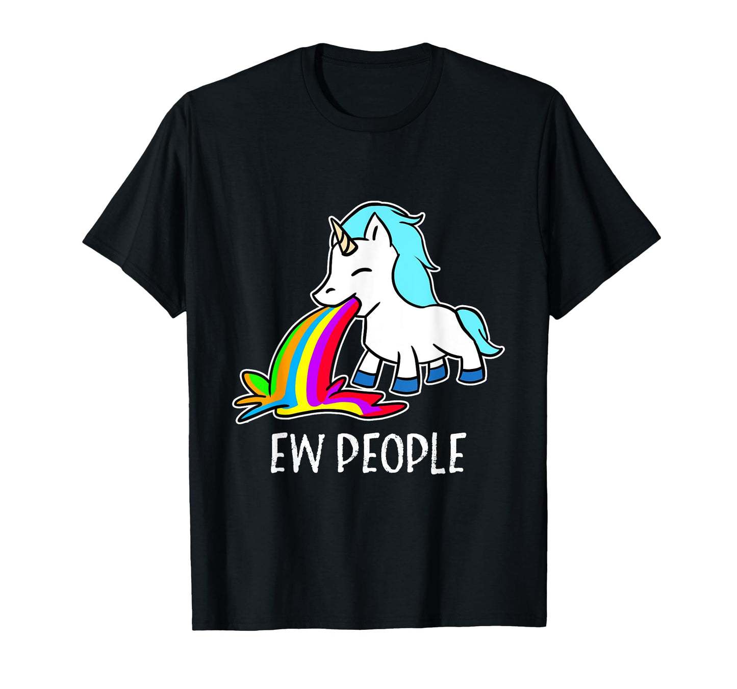 Ew, People Unicorn Vomiting Rainbow Funny Introvert T-Shirt T-Shirt