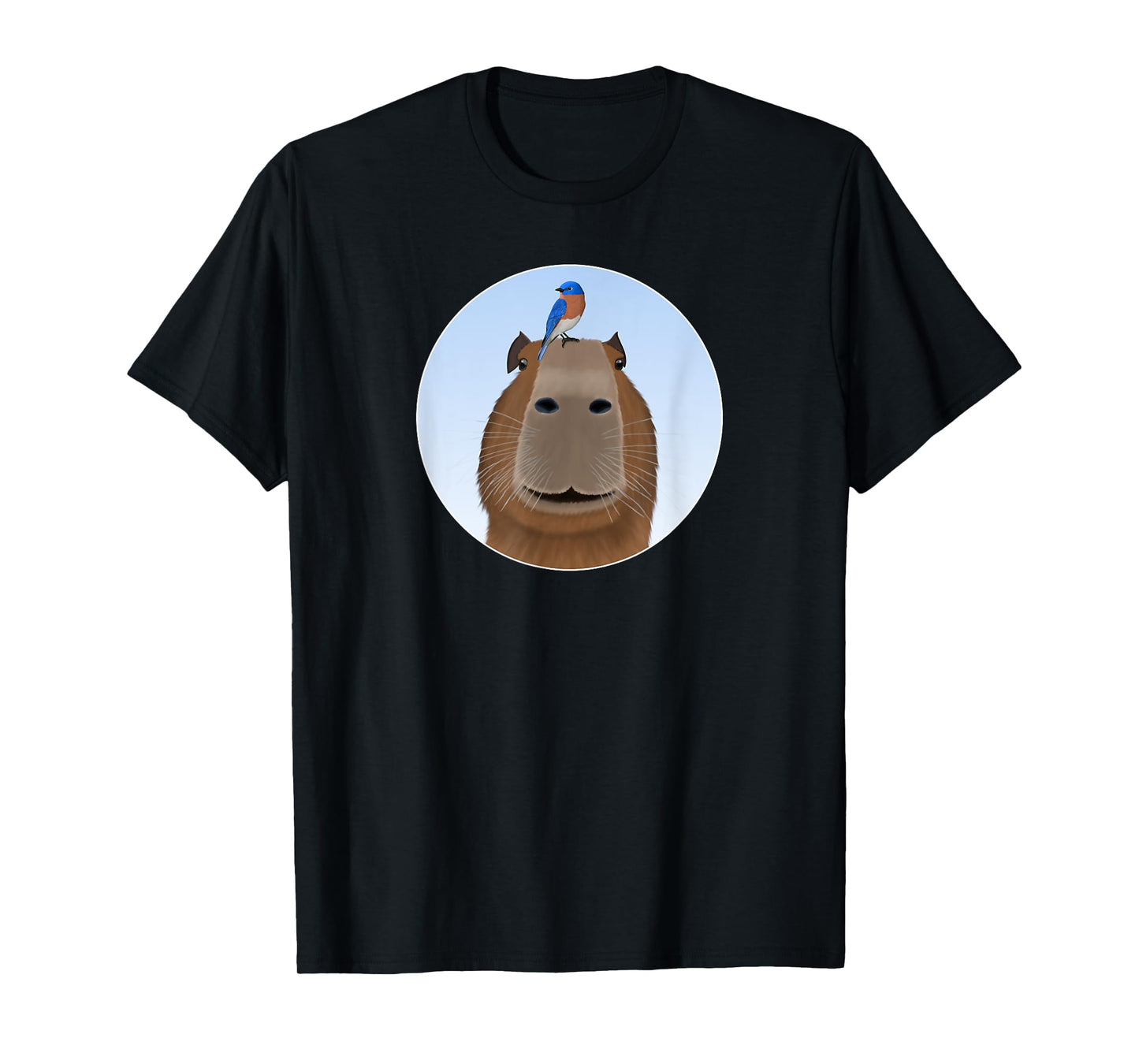 Capybara with Bluebird Bird Birdwatching Birding Animal T-Shirt