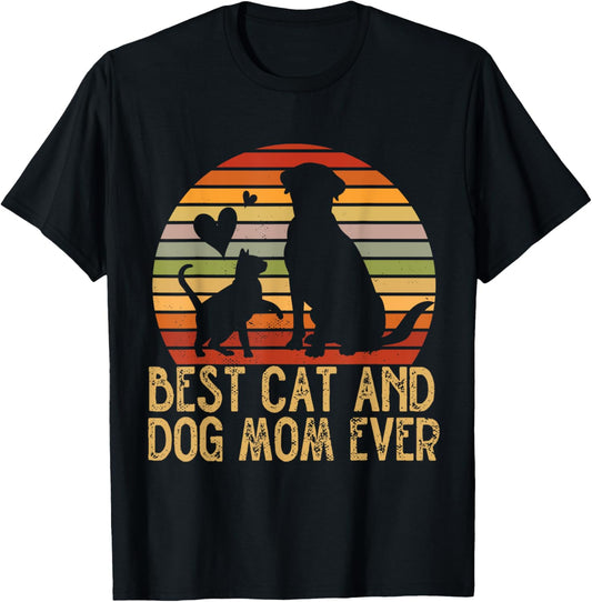 Retro Cat Dog Mom Cat Mama Furmama Puppy Kitty Mother's Day T-Shirt