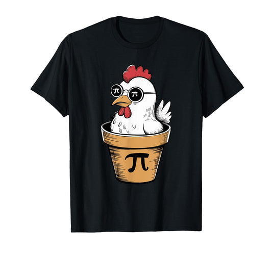 Funny Chicken Pot Pi 3.14 Math Science Pi Symbol Teacher Kid T-Shirt