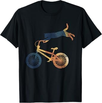 Retro Cat Funny Animal Lover Gift Cyclist BMX Pet Bicycle Men Women Kids T-Shirt
