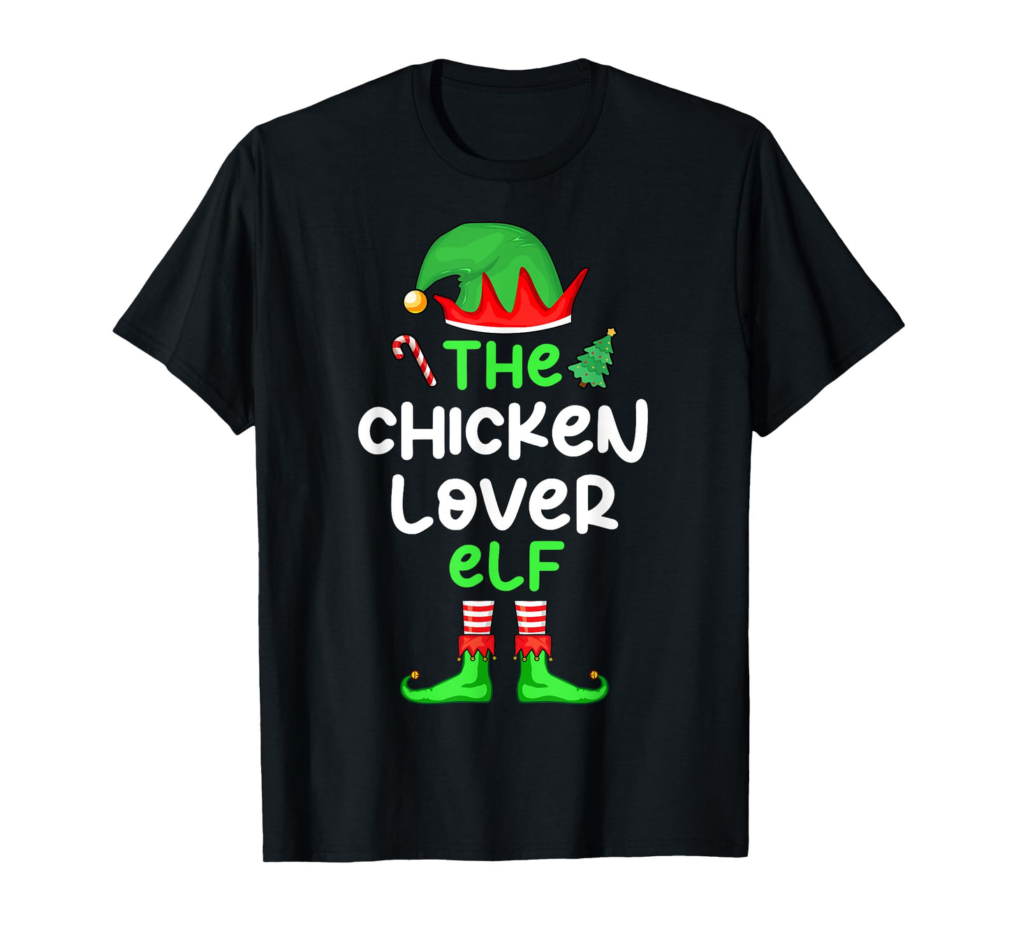 I'm The Chicken Lover Elf Christmas Matching Pajama T-Shirt