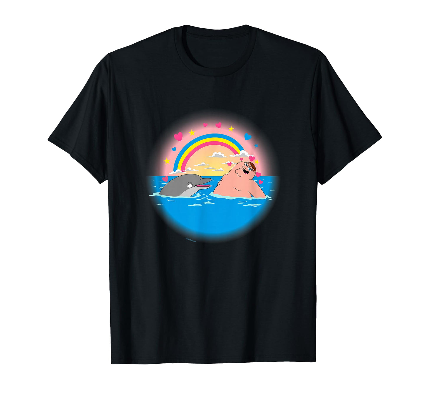 Family Guy Peter Dolphin & Rainbow T-Shirt