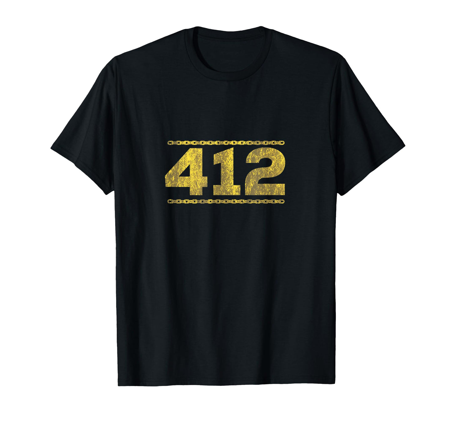 412 Pittsburgh Distressed Chain Yinzer City Retro Gift T-Shirt
