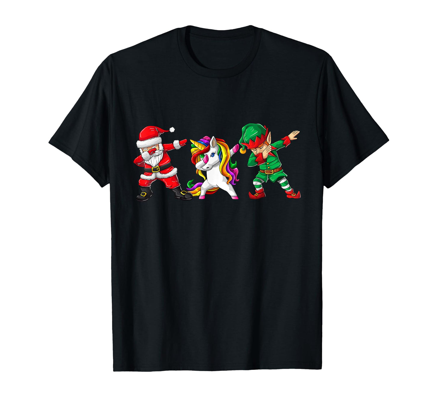 Dabbing Santa Elf Unicorn Christmas Kids Boys Men Xmas Gifts T-Shirt