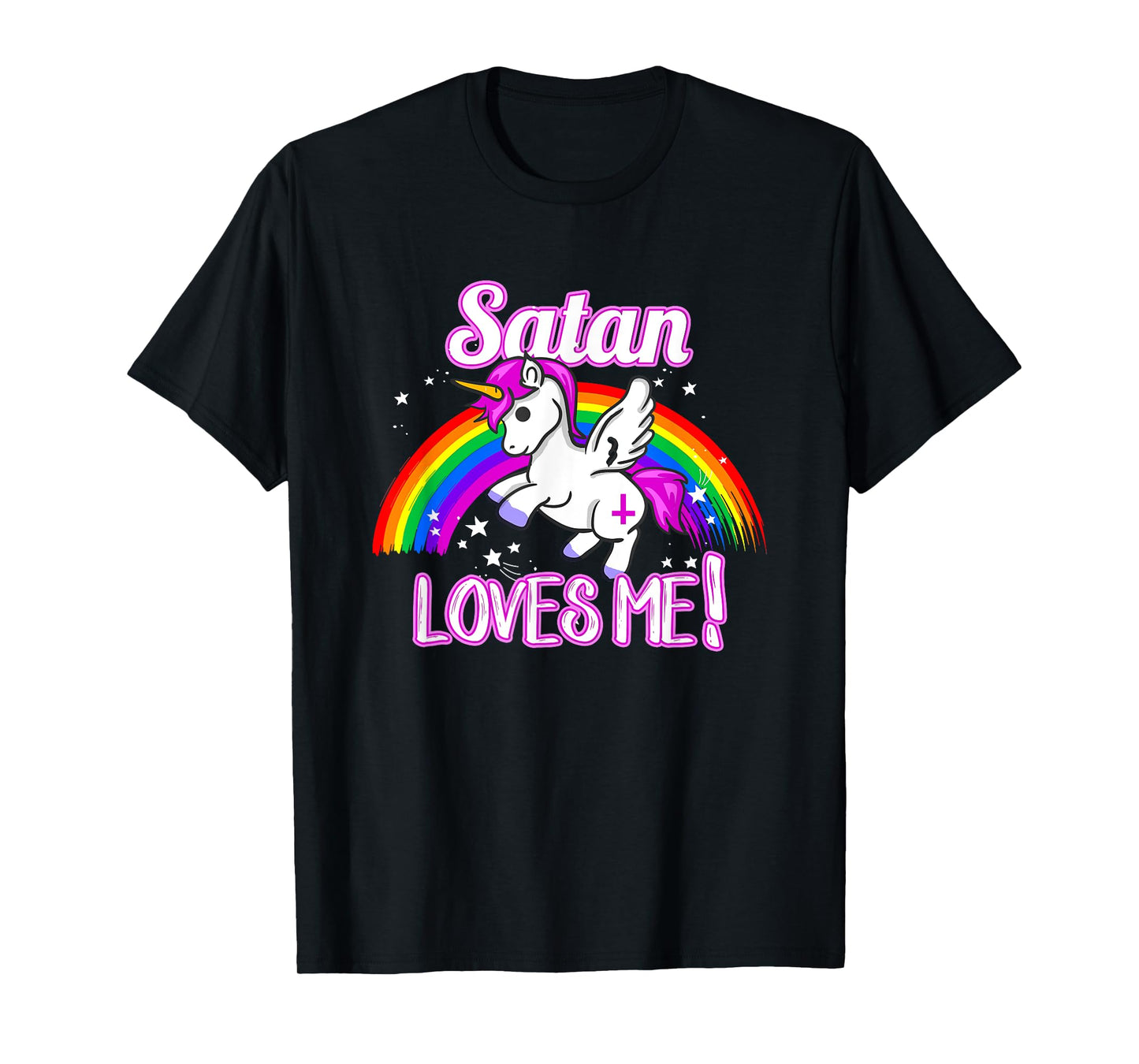 Satan Loves Me | Unicorn Religion Non-Believer God T-Shirt