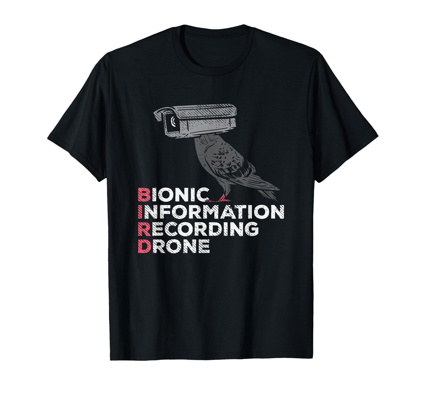 Funny Conspiracy Theories Pigeons are not real, conspiracy theory T-Shirt for Men, Black, Small, Short Sleeve, Classic Fit