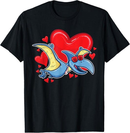 Dinosaur Valentine Heart Pterodactyl Valentines Day Gifts T-Shirt